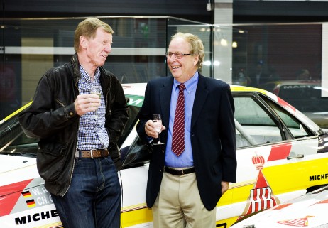 Walter Röhrl ja Hannu Mikkola juhlistivat nimeämistään Rally Hall of Fameen vuonna 2011.